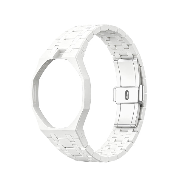 White bioceramic bracelet for the Royal Pop 40mm watch — hypoallergenic high-gloss premium strap — Royal Pop Style
