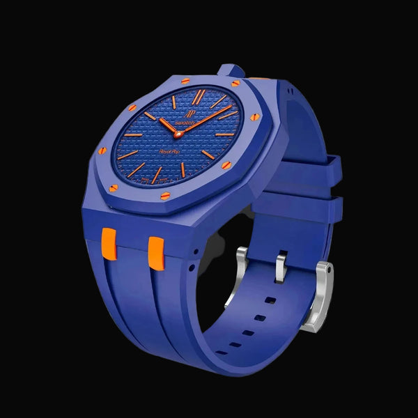 Silicone bicolor bracelet for the Swatch × AP Royal Pop 40mm