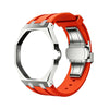Royal Pop 40mm stainless steel case kit — silver octagonal bezel with silicone band