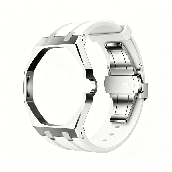 Silver stainless steel case with silicone strap for the Royal Pop 40mm — Royal Pop Style