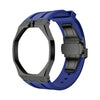 Black Royal Pop 40mm case mod with stainless steel folding clasp and silicone strap