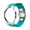 Silver Royal Pop 40mm case mod with stainless steel folding clasp and silicone strap