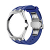 Royal Pop 40mm stainless steel case kit — silver octagonal bezel with silicone band