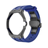 Octagonal black steel watch case and premium silicone strap for the Royal Pop 40mm