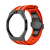 Octagonal black steel watch case and premium silicone strap for the Royal Pop 40mm