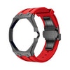 Black Royal Pop 40mm case mod with stainless steel folding clasp and silicone strap