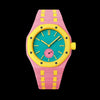 Two-tone pink & yellow bioceramic bracelet for the Royal Pop 40mm watch — clasp and quick-release detail — Royal Pop Style