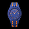 Two-tone dark blue & orange bioceramic bracelet for the Royal Pop 40mm watch — clasp and quick-release detail — Royal Pop Style