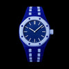 Two-tone dark blue & light blue bioceramic bracelet for the Royal Pop 40mm watch — clasp and quick-release detail — Royal Pop Style