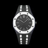 Two-tone black & white bioceramic bracelet for the Royal Pop 40mm watch — clasp and quick-release detail — Royal Pop Style