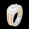 Two-tone white & orange bioceramic bracelet for the Royal Pop 40mm watch — clasp and quick-release detail — Royal Pop Style