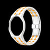 Two-tone white & orange bioceramic bracelet for the Royal Pop 40mm watch — premium scratch-resistant strap — Royal Pop Style