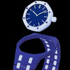 Two-tone dark blue & light blue bioceramic bracelet for the Royal Pop 40mm watch — high-gloss finish detail — Royal Pop Style